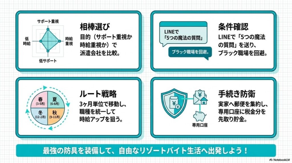 将来の不安を解消!リゾートバイトを渡り歩く生活のその後とキャリア形成 まとめ