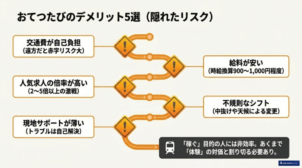 おてつたび リゾートバイト 違いの図解