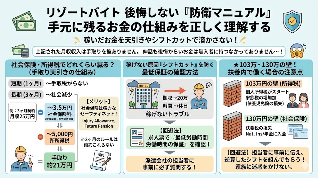 ★税金や保険料はどうなる？初心者が陥るリゾートバイトの落とし穴と回避法