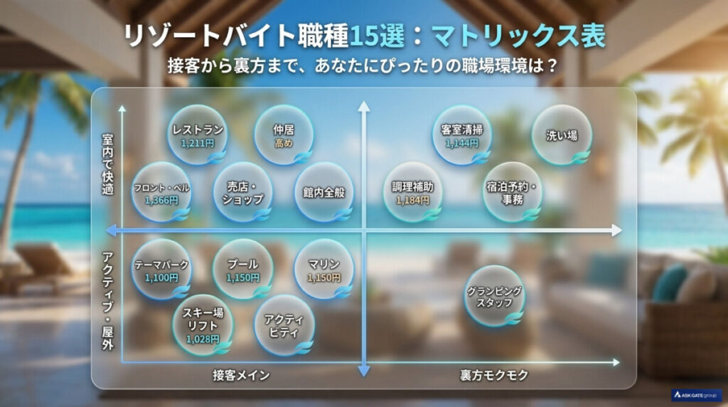 リゾートバイト職種15選