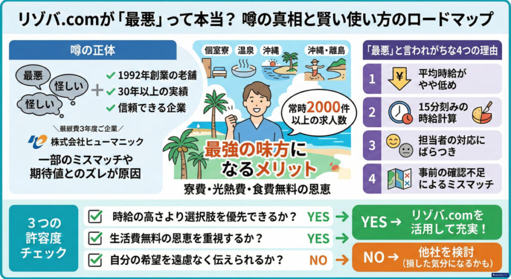 リゾバ.comが「最悪」という噂の真実　図解イラスト