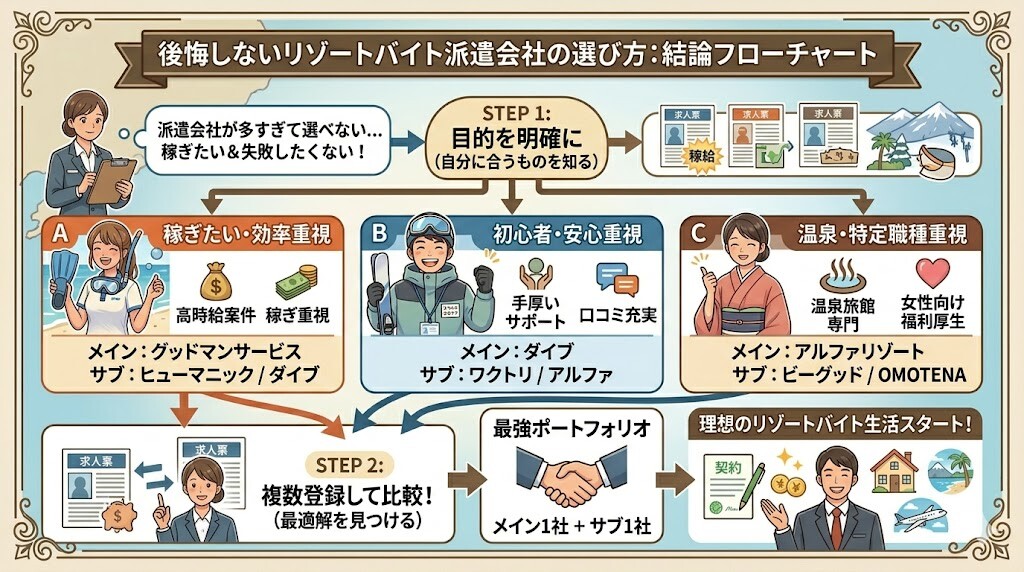 失敗しないリゾートバイト派遣会社選び