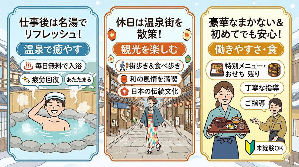 【温泉癒やし・観光重視派】タダで温泉地を満喫!箱根・有馬などの人気温泉宿をわかりやすく図解