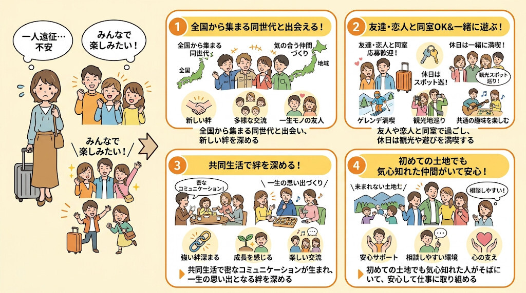 【思い出作り・友達同士カップル派】相部屋OKの大型リゾート施設をわかりやすく図解