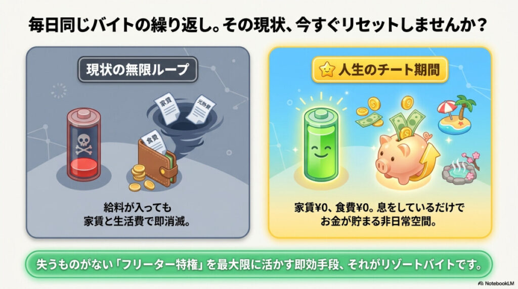 毎日同じバイトの繰り返し。その現状、今すぐリセットしませんか?