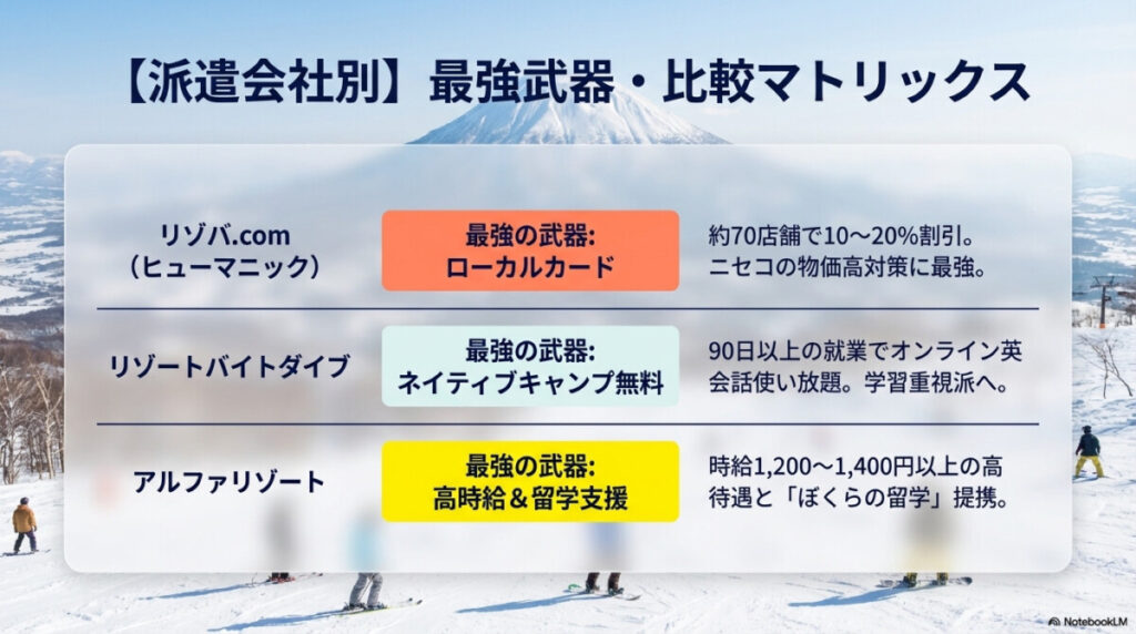 ニセコのリゾートバイトでおすすめの派遣会社3選!失敗しない選び方とローカルカード等の特典は?