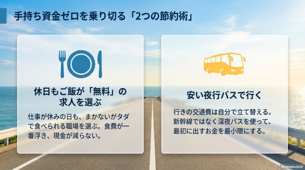 リゾートバイトで手持ち資金ゼロ(金欠)を乗り切るための節約術