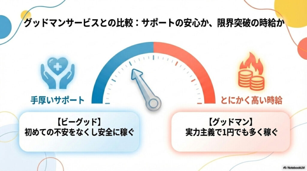 グッドマンサービスとビーグッドの時給・評判を比較