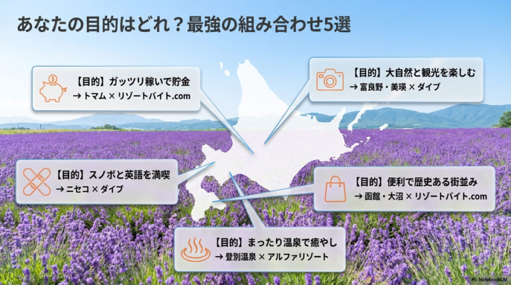 北海道リゾバの目的別おすすめエリア&派遣会社はこれ一択!【結論】