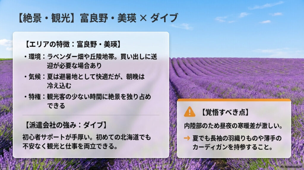 【目的別】大自然の絶景と観光を楽しむなら「富良野・美瑛」×「ダイブ」