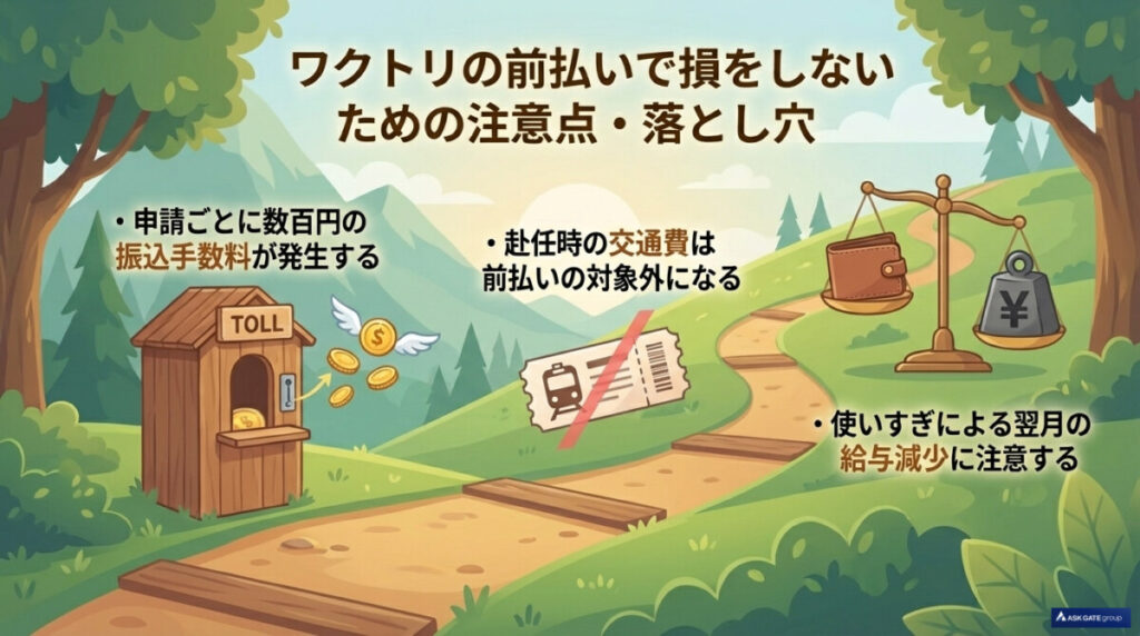 ワクトリの前払いで損をしないための注意点・落とし穴(手数料・交通費)