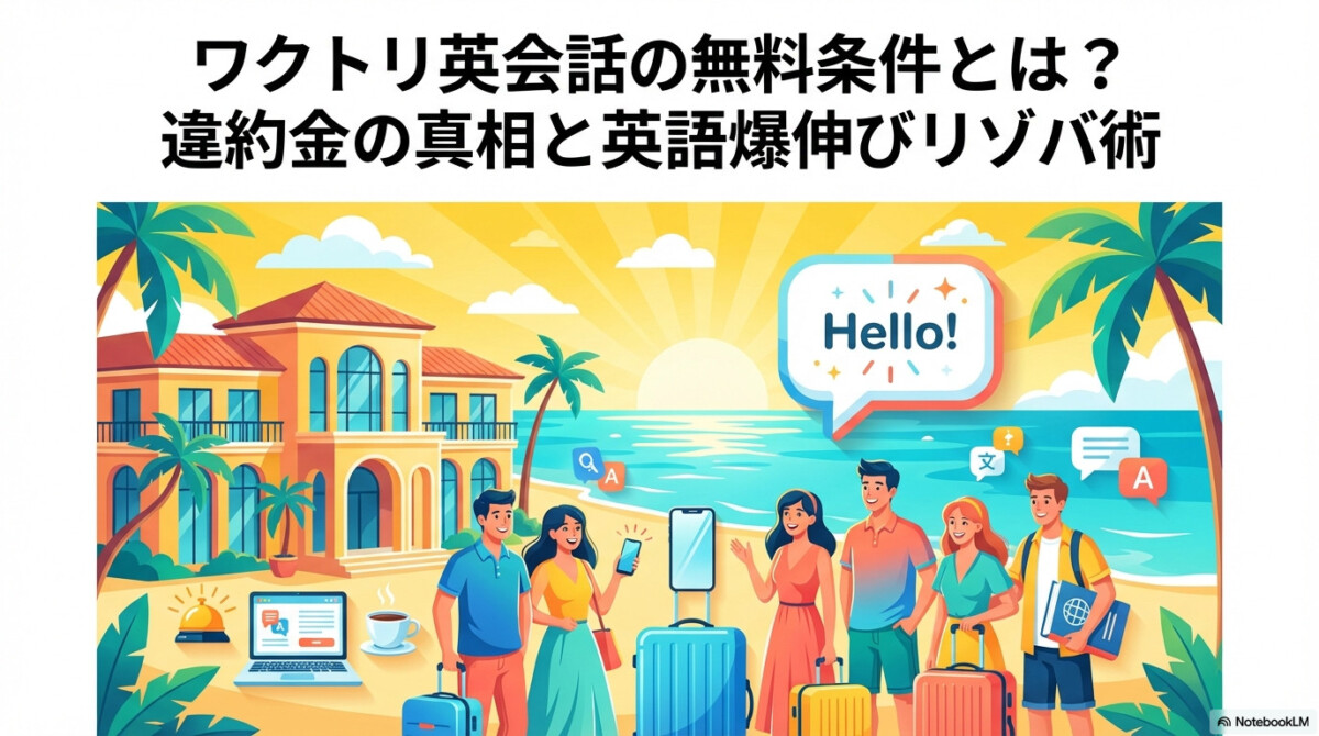 ワクトリ英会話の無料条件とは?違約金の真相と英語爆伸びリゾバ術のアイキャッチ
