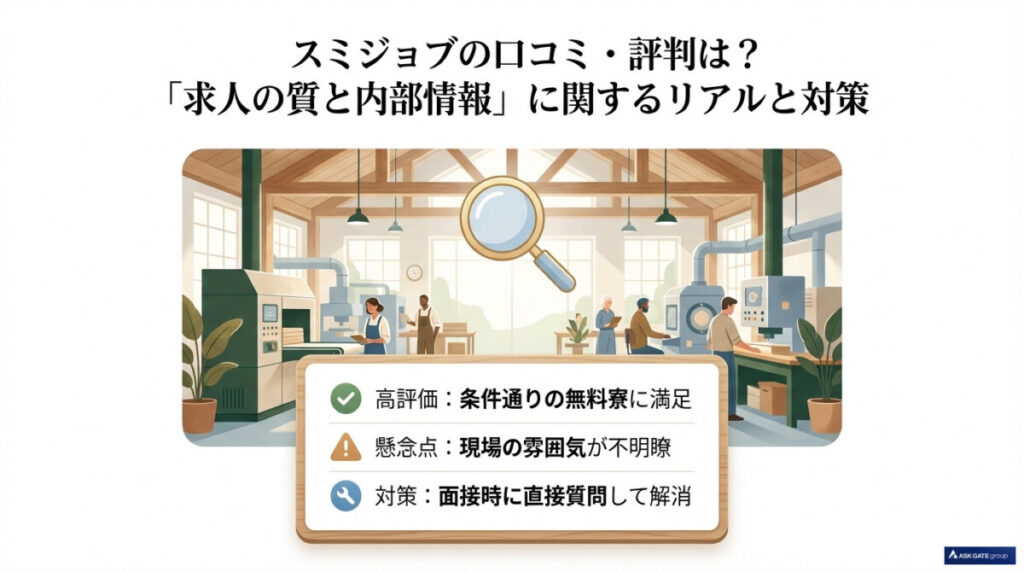 スミジョブの口コミ・評判は?「求人の質と内部情報」に関するリアルと対策