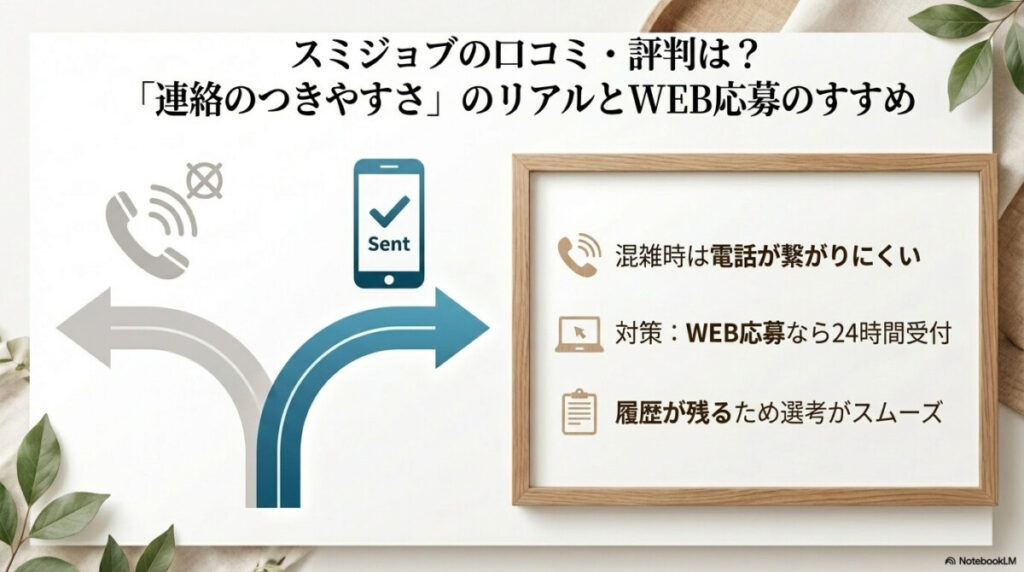 スミジョブの口コミ・評判は?「連絡のつきやすさ」のリアルとWEB応募のすすめ