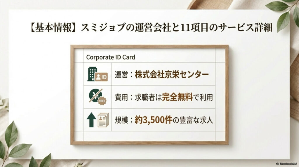 【基本情報】スミジョブの運営会社と11項目のサービス詳細