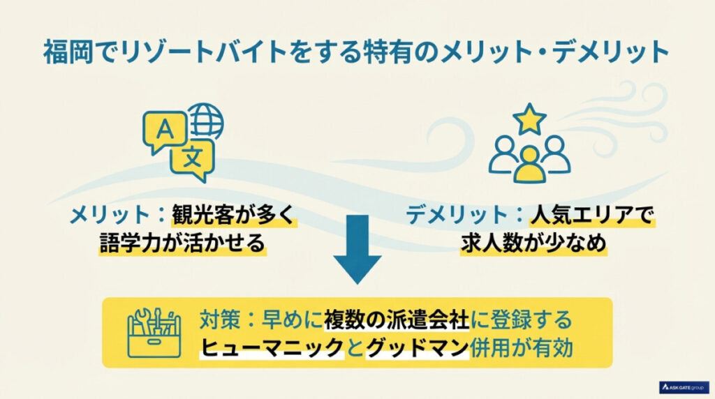 福岡でリゾートバイトをする特有のメリット・デメリット