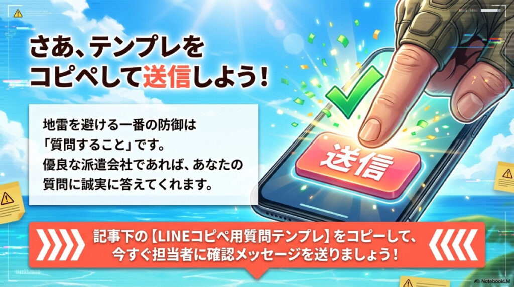 まとめ~テンプレをコピペして送信しよう!~