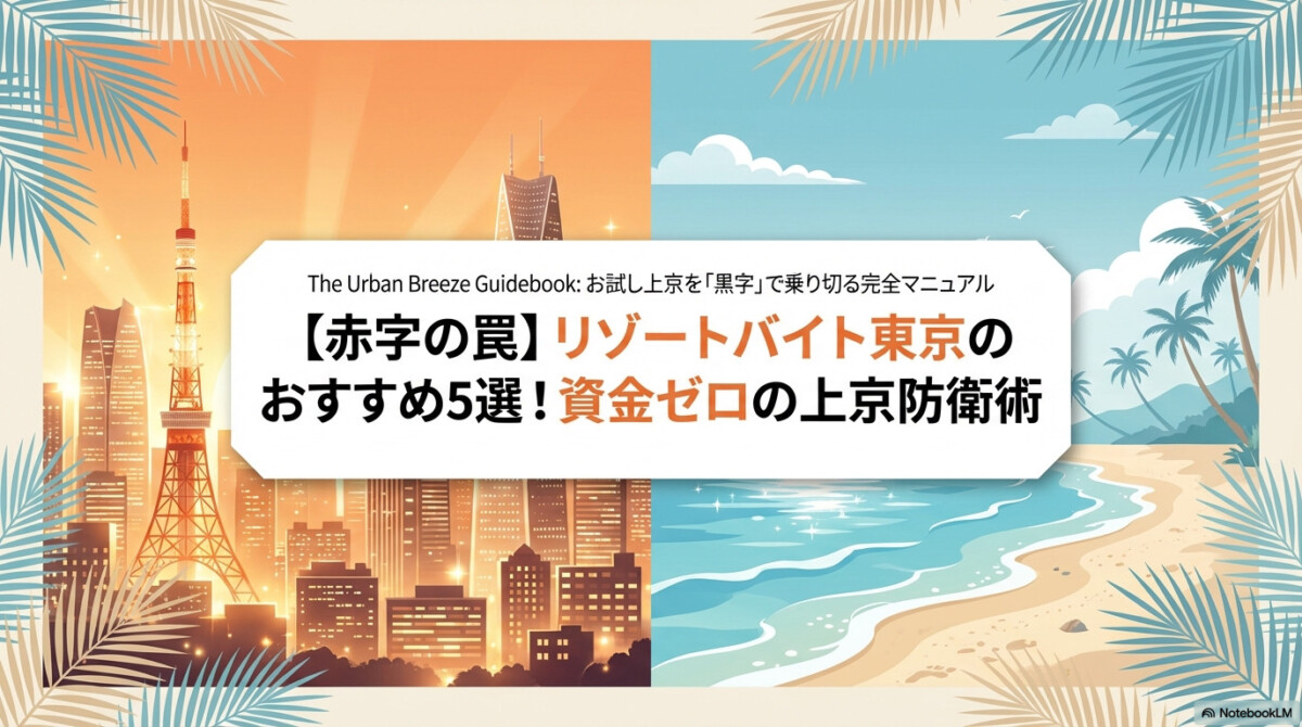 【赤字の罠】リゾートバイト東京のおすすめ5選!資金ゼロの上京防衛術