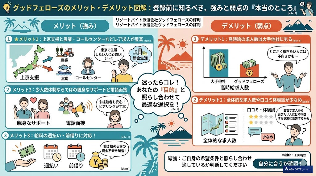 グッドフェローズを利用する3つのメリットと2つのデメリット