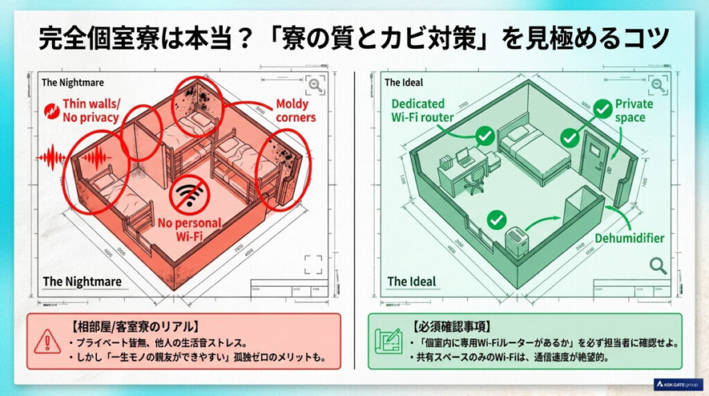 完全個室寮は本当？石垣島リゾバの「寮の質とカビ対策」を見極めるコツ